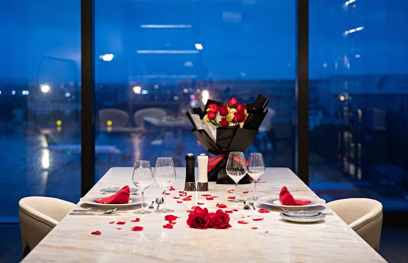 Private dining event setup at Pizza Luce with elegant table arrangements